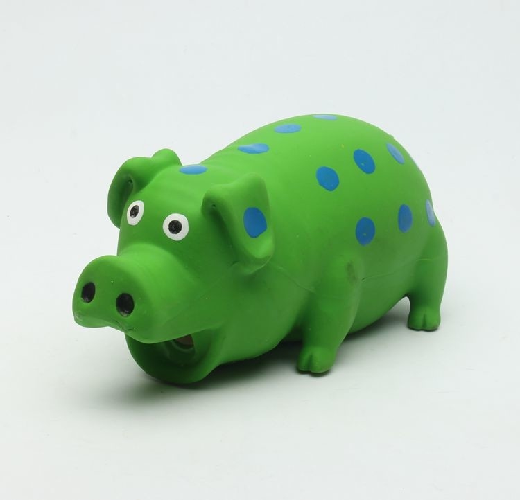 Small Cute Durable Squeaky Dog Toys / Eco - Friendly Rubber Pig Toy For Dogs