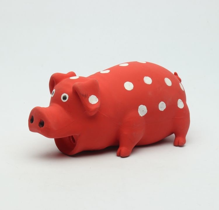 Small Cute Durable Squeaky Dog Toys / Eco - Friendly Rubber Pig Toy For Dogs