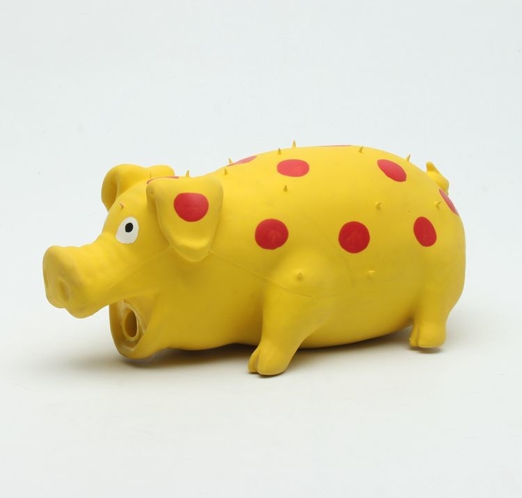 Small Cute Durable Squeaky Dog Toys / Eco - Friendly Rubber Pig Toy For Dogs