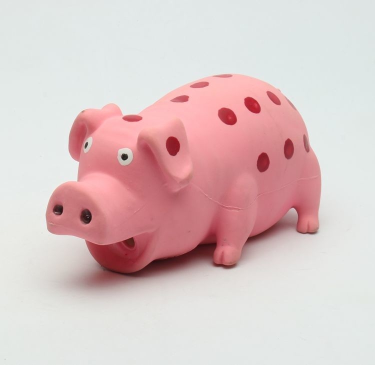 Small Cute Durable Squeaky Dog Toys / Eco - Friendly Rubber Pig Toy For Dogs