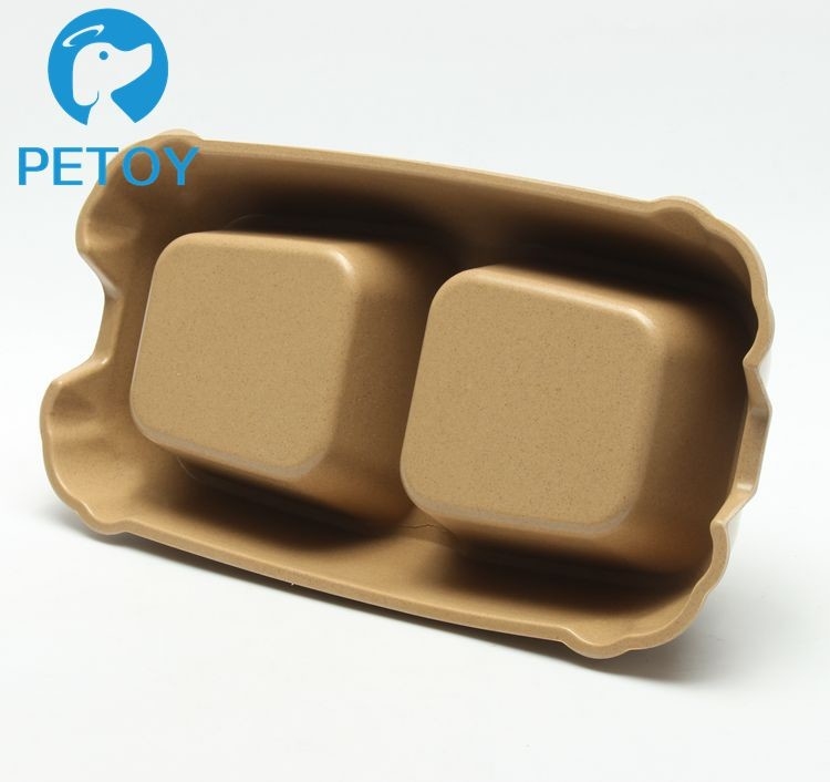 Commercial Double Bamboo Dog Feeder Customized Size Long Service Life